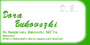 dora bukovszki business card